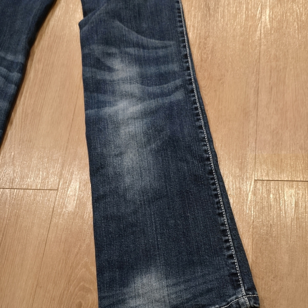 Rock 47 Wrangler Denim Jeans, Ultra Low Rise, 7/8 X 34, Womens - Picture 9 of 13